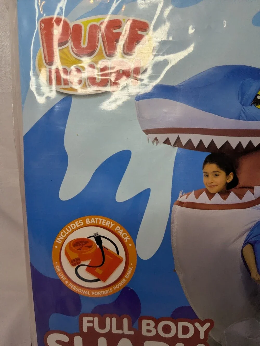 Spooktacular Creations Inflatable Full Body Shark Costume Size Child 7-10 Years